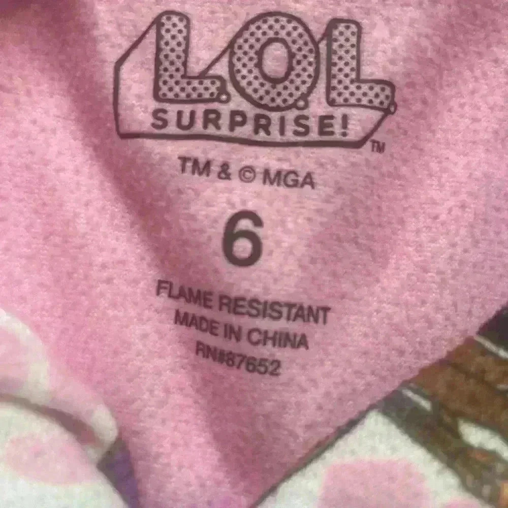 L.O.L LOL Surprise Doll Girls Size 6 Button Down Fleece Pajamas Pajama Set - Picture 5 of 5